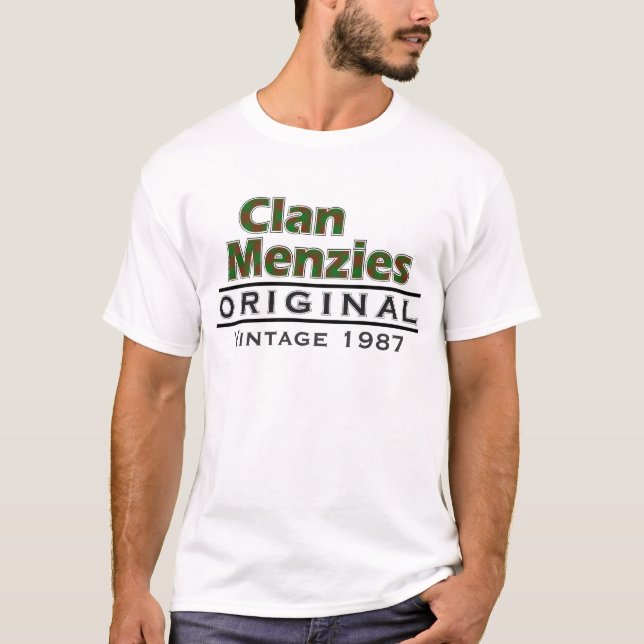 Clan Menzies Vintage Customize Your Birthyear T-Shirt (Front)