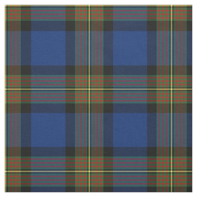 Clan Minnock Tartan Blue Plaid Fabric (Swatch)