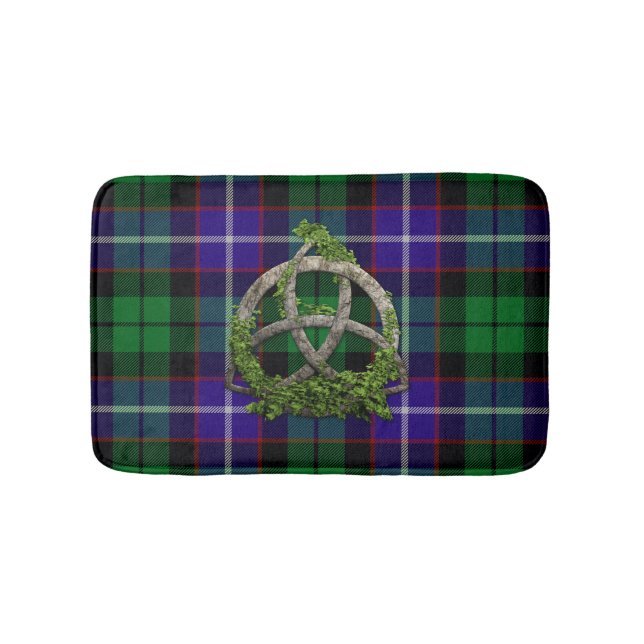 Clan Mitchell Tartan Celtic Trinity Bath Mat (Front)