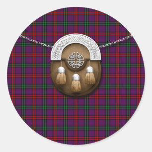 Clan Montgomery Tartan And Sporran Classic Round Sticker