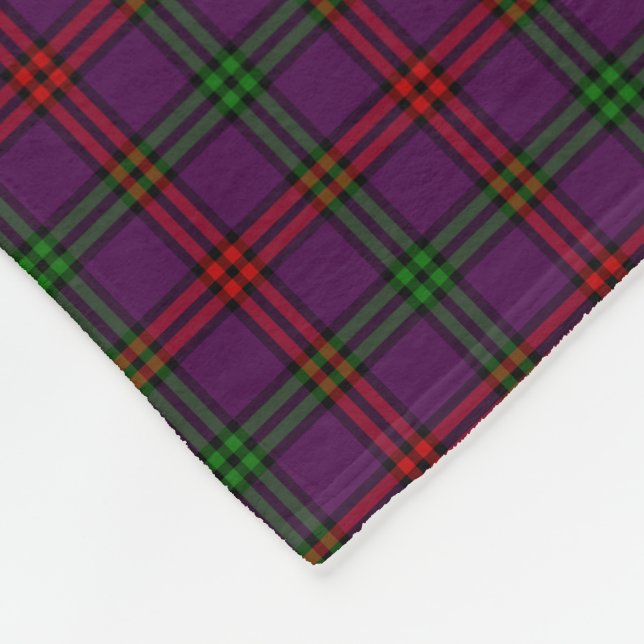 Clan Montgomery Tartan Purple Plaid Fleece Blanket (Corner)