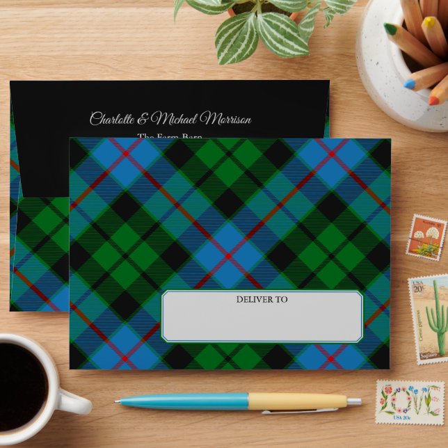 Clan Morrison Chasse Tartan Enveloppe (Desk)