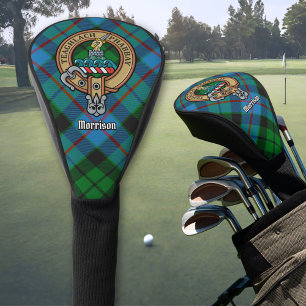Clan Morrison Crest over Hunting Tartan Golf Head Cover