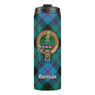 Clan Morrison Crest over Hunting Tartan Thermal Tumbler