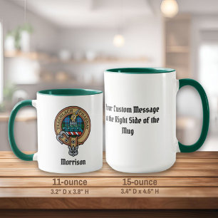 Clan Morrison Crest sur la chasse Tartan Mug