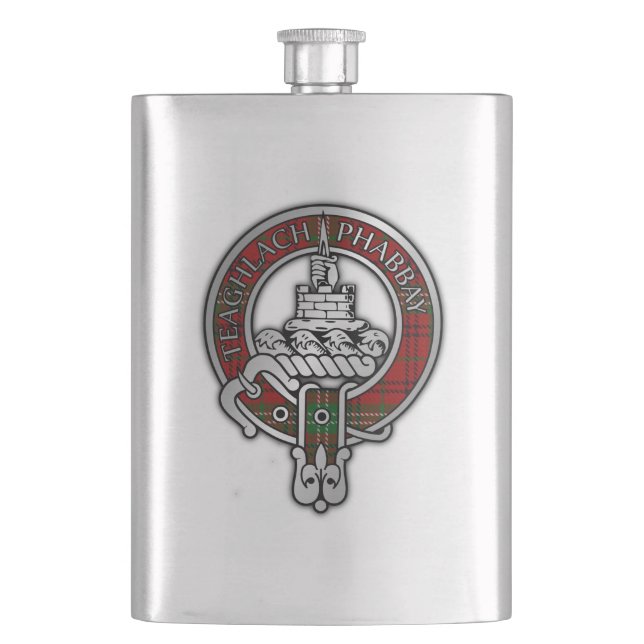 Clan Morrison Crest & Tartan Flask (Front)