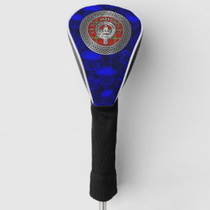 Clan Morrison Crest & Tartan Knot on Thistle Golf Head Cover