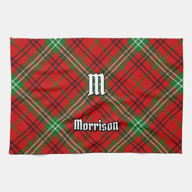 Clan Morrison Red Tartan Kitchen Towel (Horizontal)