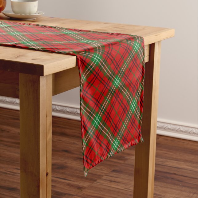 Clan Morrison Red Tartan Table Runner (In Situ)
