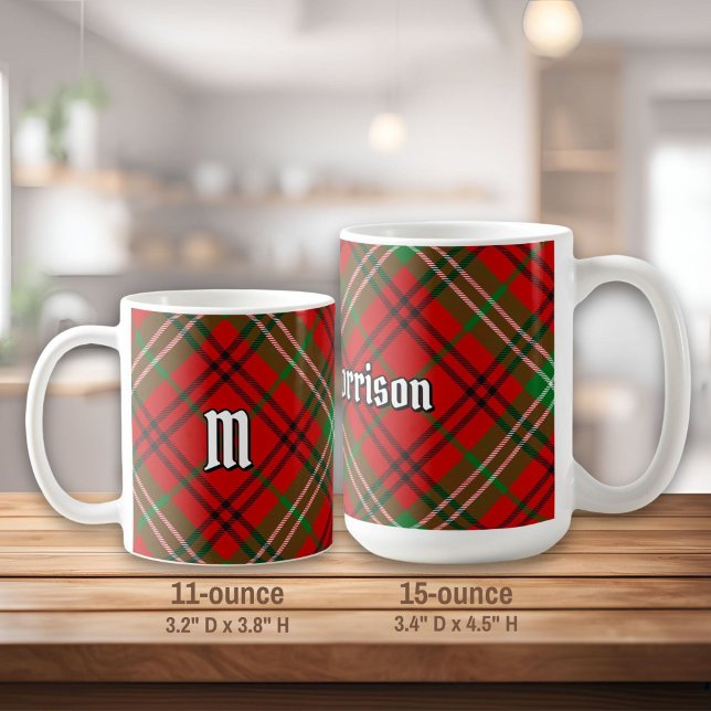 Clan Morrison Tartan Rouge Tartan Coffee Mug (Créateur téléchargé)
