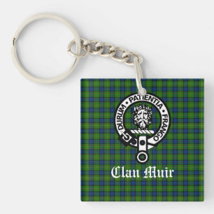 Clan Muir Crest Badge and Tartan Keychain