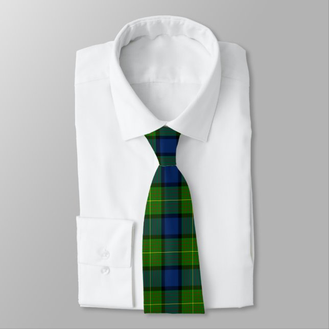 Clan Muir More Tartan Plaid Tie (Tied)