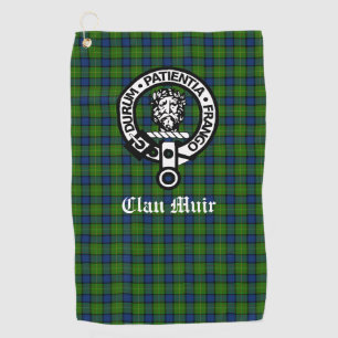 Clan Muir or More Crest Badge & Tartan  Golf Towel