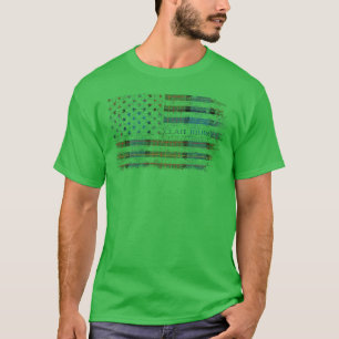 Clan Muir Scottish tartan US flag kilt Scotland T-Shirt