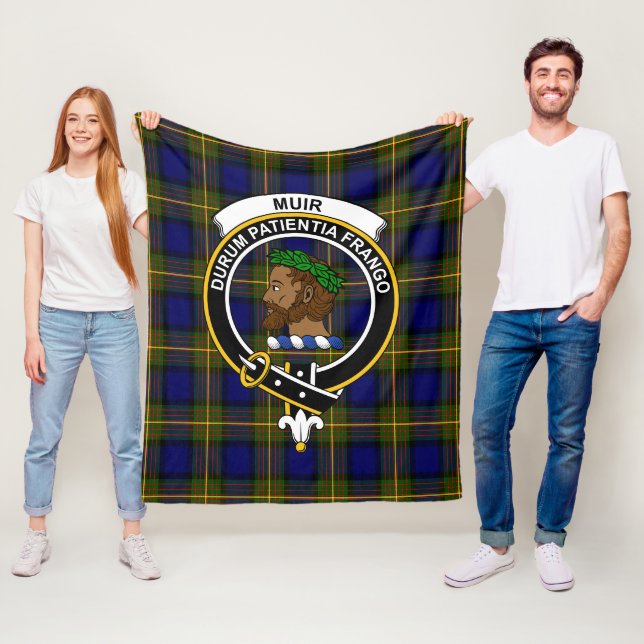 Clan Muir Tartan Plaid Fleece Blanket (In Situ)