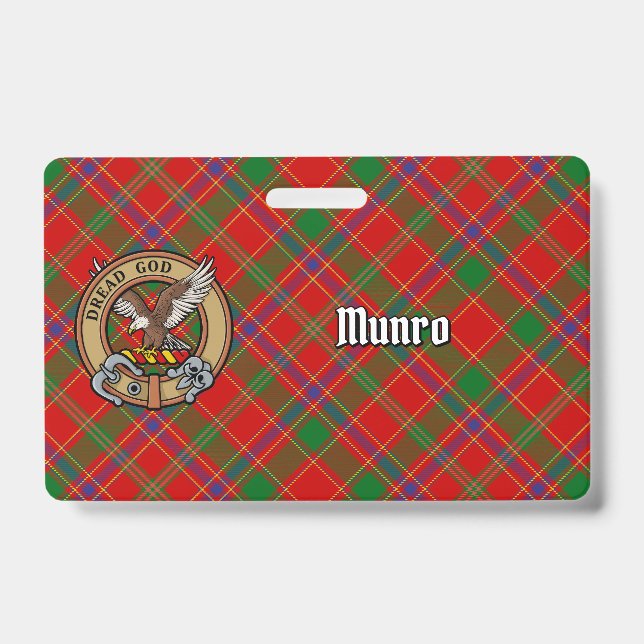 Clan Munro Crest over Tartan Badge (Front)