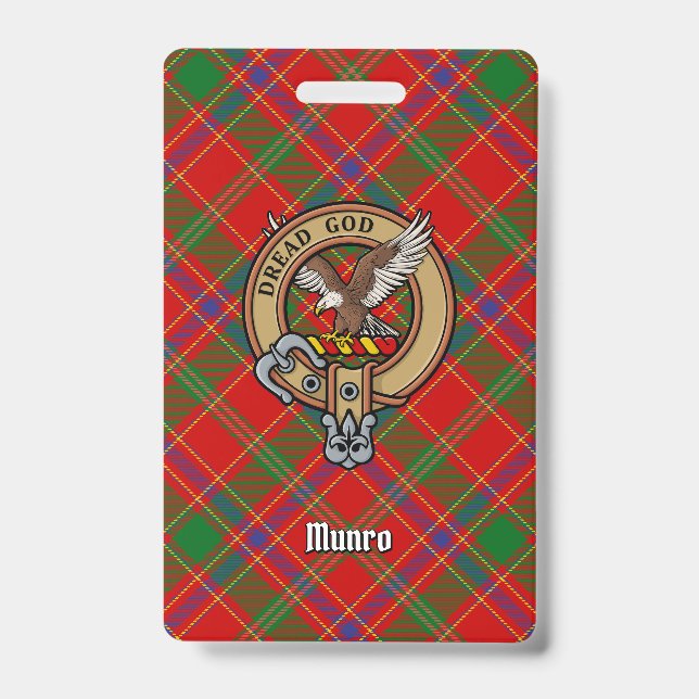 Clan Munro Crest over Tartan Badge (Front)