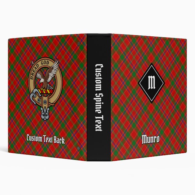 Clan Munro Crest over Tartan Binder (Background)