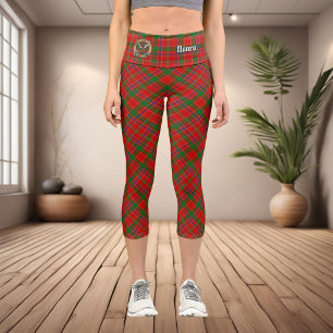 Clan Munro Crest over Tartan Capri Leggings