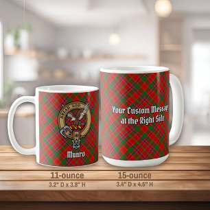 Clan Munro Crest over Tartan Coffee Mug