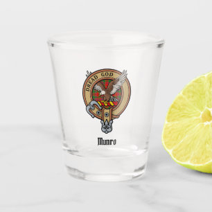 Clan Munro Crest over Tartan Shot Glass