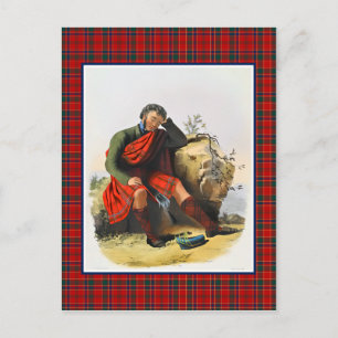 Clan Munro Vintage Illustration Tartan Frame Postcard