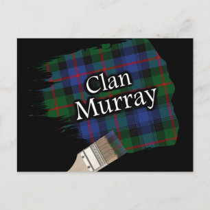 Clan Murray Scottish Tartan Paint Brush Postcard