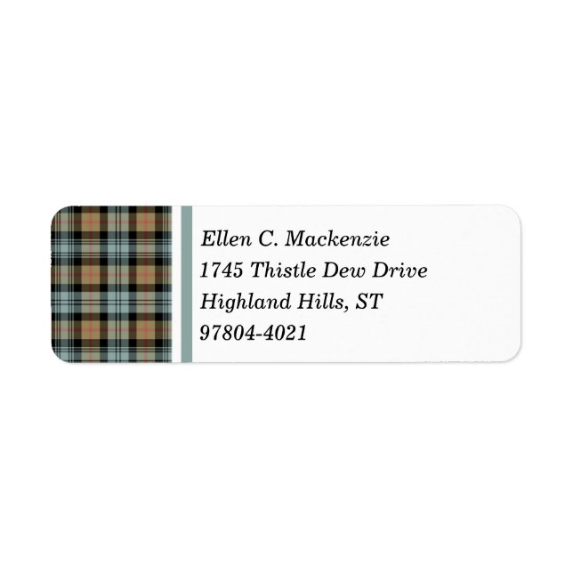 Clan Murray Tan et Black Patiné Tartan (Devant)