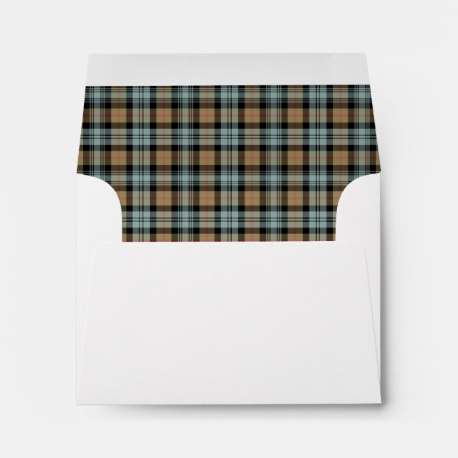 Clan Murray Weathered Tartan Tan and Black Plaid Envelopes (Back (Bottom))