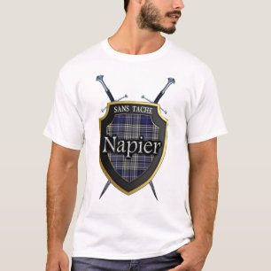 Clan Napier Tartan Plaid Shield & Swords T-Shirt