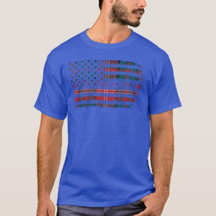 Clan Nisbet Scottish tartan US flag kilt Scotland T-Shirt