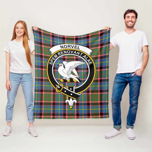 Clan Norvel Tartan Plaid Fleece Blanket (In Situ)