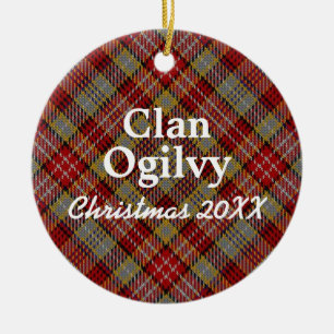 Clan Ogilvy Scottish Tartan Ceramic Ornament