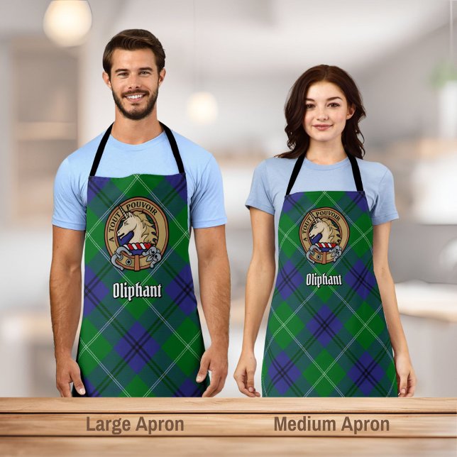 Clan Oliphant Crest over Tartan Apron (Creator Uploaded)