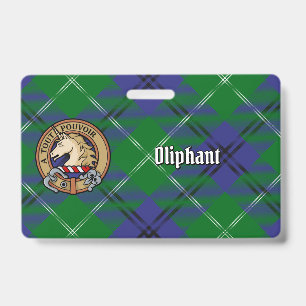 Clan Oliphant Crest over Tartan Badge