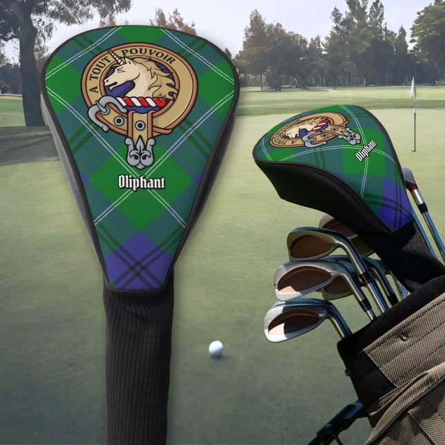 Clan Oliphant Crest over Tartan Golf Head Cover (Creator Uploaded)