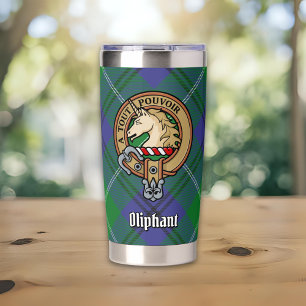 Clan Oliphant Crest over Tartan Insulated Tumbler