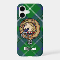 Clan Oliphant Crest over Tartan iPhone Case