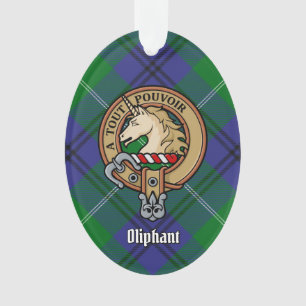 Clan Oliphant Crest over Tartan Ornament