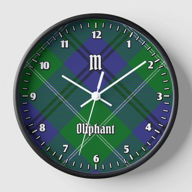 Clan Oliphant Tartan Large Clock (Front)