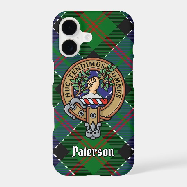 Clan Paterson Crest over Tartan (Back)