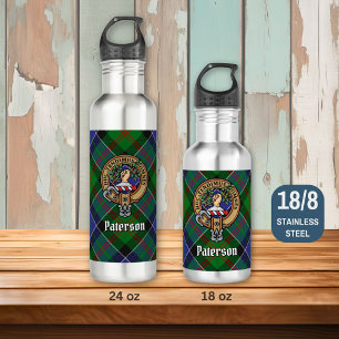 Clan Paterson Crest over Tartan 710 Ml Water Bottle