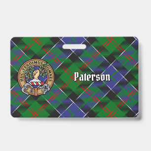 Clan Paterson Crest over Tartan Badge