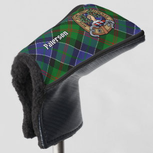 Clan Paterson Crest over Tartan Golf Head Cover