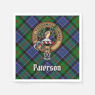 Clan Paterson Crest over Tartan Napkin