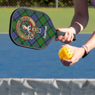 Clan Paterson Crest over Tartan Pickleball Paddle