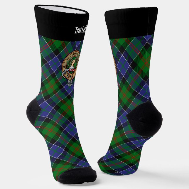 Clan Paterson Crest over Tartan Socks (Angled)