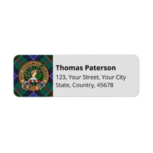 Clan Paterson Crest sur Tartan