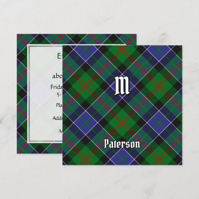 Clan Paterson Tartan Invitation (Front/Back)