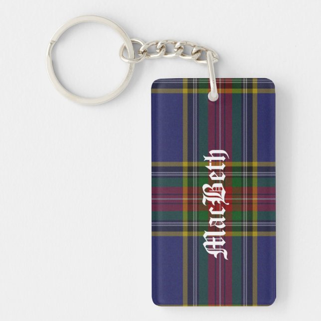Clan personnalisé MacBeth Tartan Plaid Porte - clé (Devant)